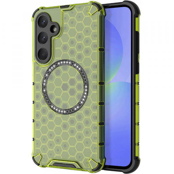 Husa MagSafe pentru Samsung Galaxy A36 A366, Techsuit, HoneyComb Shield, Verde