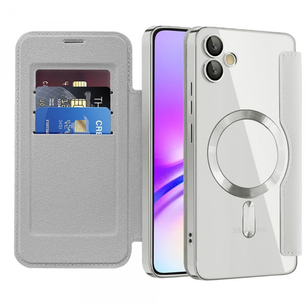 Husa MagSafe pentru Samsung Galaxy A05 A055, Techsuit, SmartMag Book, Gri