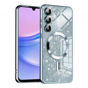 Husa MagSafe pentru Samsung Galaxy A15 5G A156 / A15 A155, Techsuit, Luxury Glitter, Bleu