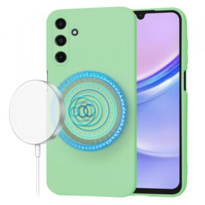Husa MagSafe pentru Samsung Galaxy A15 A155, Techsuit, SoftFlex, Verde Deschis