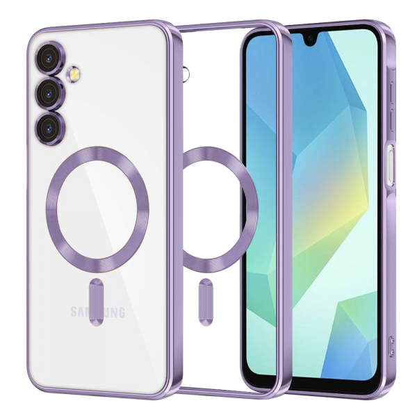 Husa MagSafe pentru Samsung Galaxy A16 5G A166 / A16 4G A165, Techsuit, Luxury Crystal, Mov Deschis