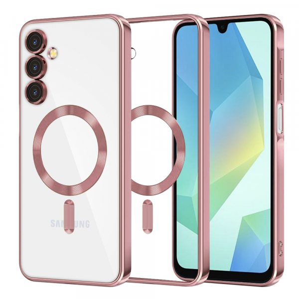 Husa MagSafe pentru Samsung Galaxy A16 5G A166 / A16 4G A165, Techsuit, Luxury Crystal, Roz