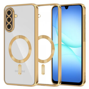 Husa MagSafe pentru Samsung Galaxy A18 5G A186 / A18 4G A185 / F17 / M17 / A17 4G A175, Techsuit, Luxury Crystal, Aurie