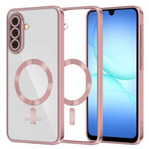 Husa MagSafe pentru Samsung Galaxy A18 5G A186 / A18 4G A185 / F17 / M17 / A17 4G A175, Techsuit, Luxury Crystal, Roz
