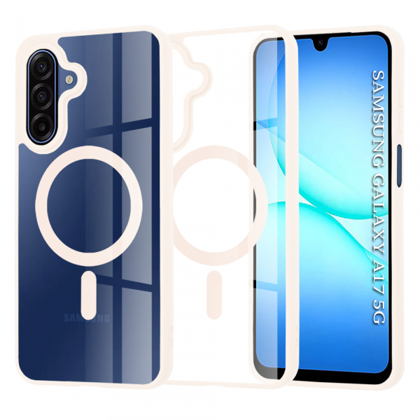 Husa MagSafe pentru Samsung Galaxy A18 5G A186 / A18 4G A185 / F17 / M17 / A17 4G A175, Techsuit, Pro, Roz
