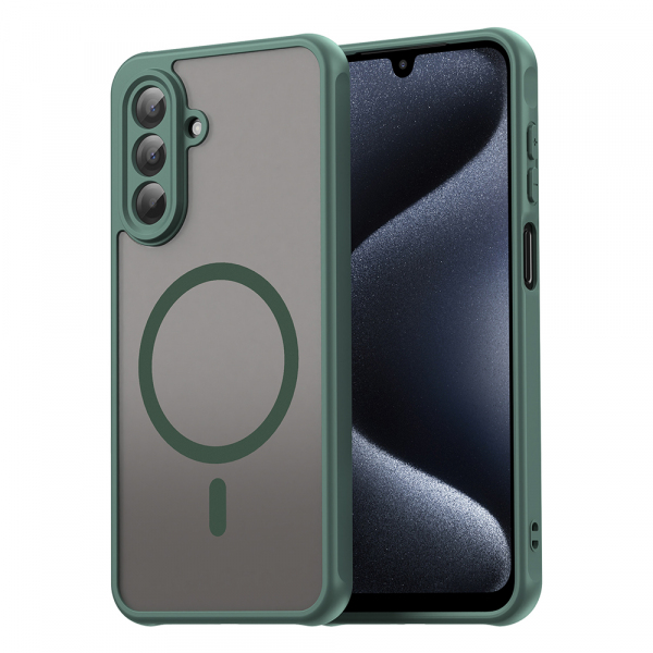 Husa MagSafe pentru Samsung Galaxy A18 5G A186 / A18 4G A185 / F17 / M17 / A17 4G A175, Techsuit, HaloFrost II, Verde