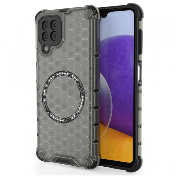 Husa MagSafe pentru Samsung Galaxy A22 5G A226, Techsuit, HoneyComb Shield, Neagra