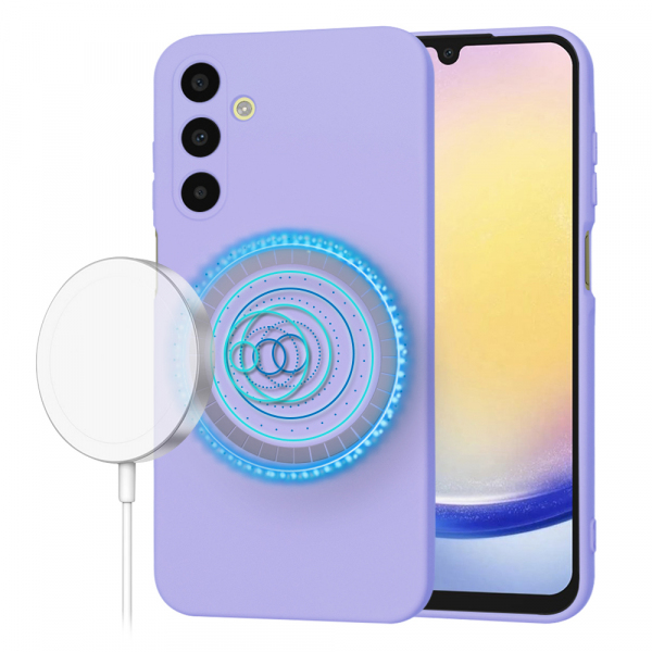 Husa MagSafe pentru Samsung Galaxy A25 A256, Techsuit, SoftFlex, Mov Deschis
