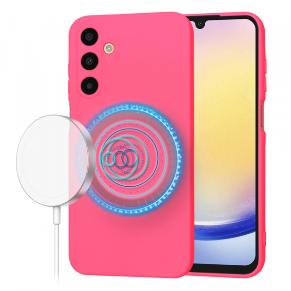 Husa MagSafe pentru Samsung Galaxy A25 A256, Techsuit, SoftFlex, Roz Inchis