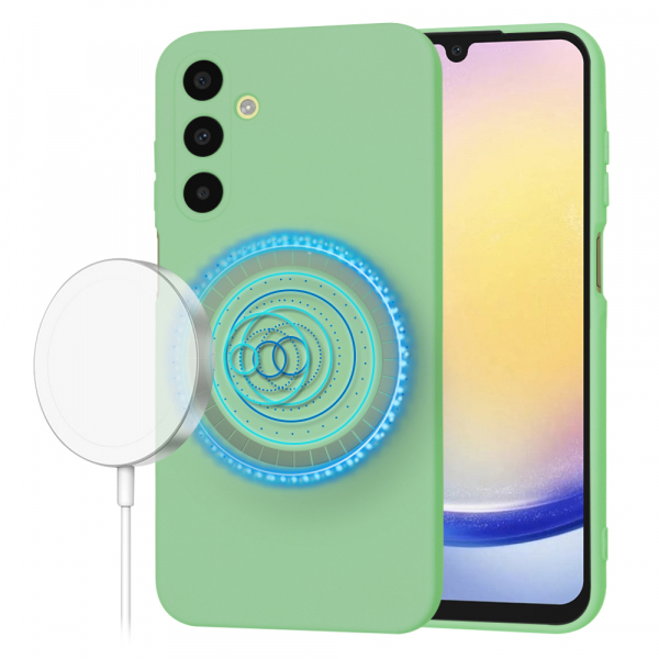 Husa MagSafe pentru Samsung Galaxy A25 A256, Techsuit, SoftFlex, Verde Deschis