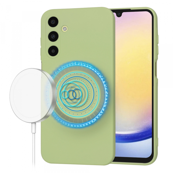 Husa MagSafe pentru Samsung Galaxy A25 A256, Techsuit, SoftFlex, Matcha