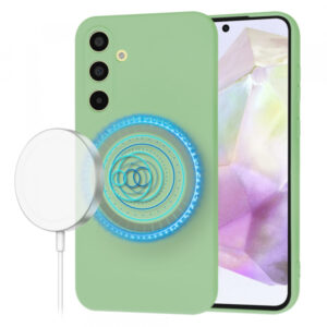 Husa MagSafe pentru Samsung Galaxy A35 5G A356, Techsuit, SoftFlex, Verde Deschis