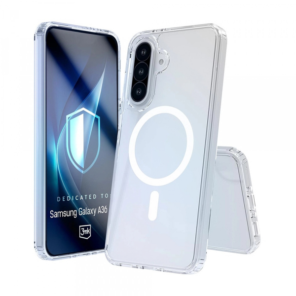 Husa MagSafe pentru Samsung Galaxy A36 A366, 3MK, Armor MagCase, Transparenta