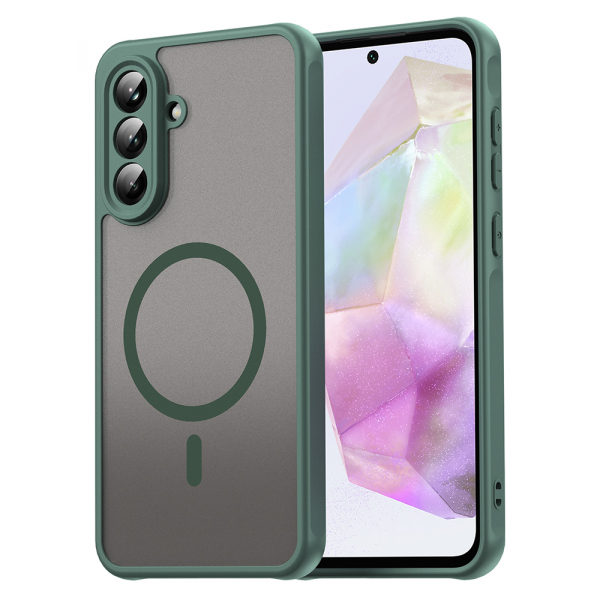 Husa MagSafe pentru Samsung Galaxy A36 A366, Techsuit, HaloFrost II, Verde