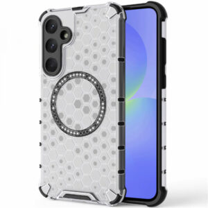 Husa MagSafe pentru Samsung Galaxy A36 A366, Techsuit, HoneyComb Shield, Alba