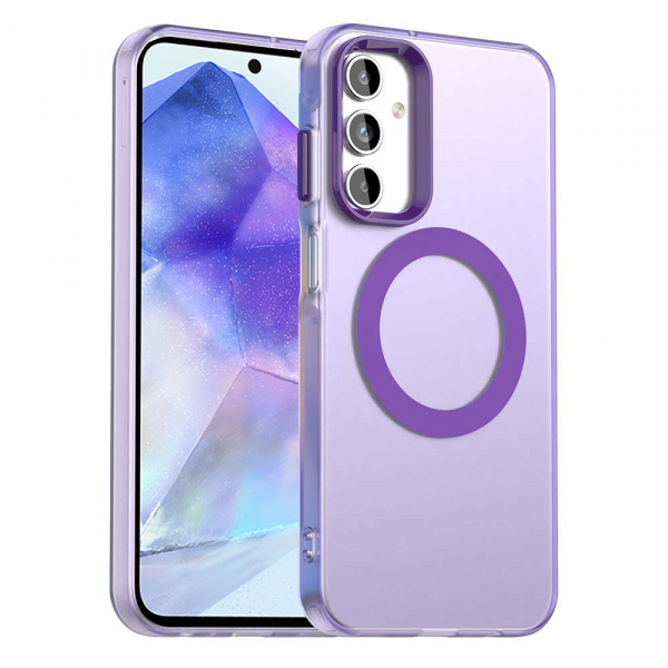 Husa MagSafe pentru Samsung Galaxy A55 5G A556, Techsuit, CandyCase, Mov