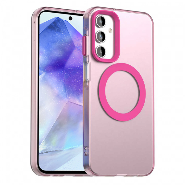 Husa MagSafe pentru Samsung Galaxy A55 5G A556, Techsuit, CandyCase, Roz