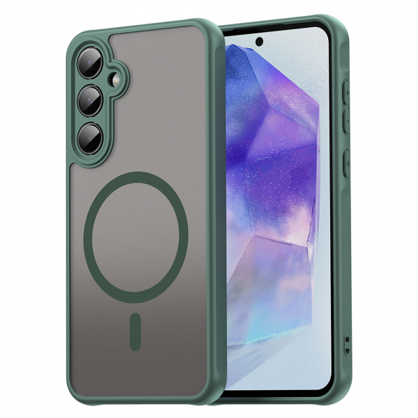 Husa MagSafe pentru Samsung Galaxy A55 5G A556, Techsuit, HaloFrost II, Verde