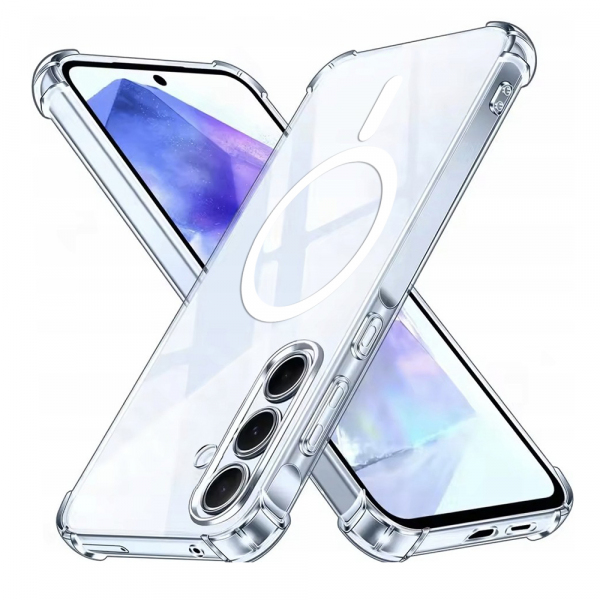 Husa MagSafe pentru Samsung Galaxy A55 5G A556, Techsuit, Shockproof, Transparenta