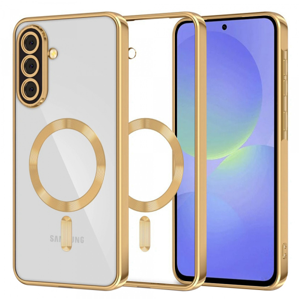 Husa MagSafe pentru Samsung Galaxy A56 A566 / A36 A366, Techsuit, Luxury Crystal, Aurie