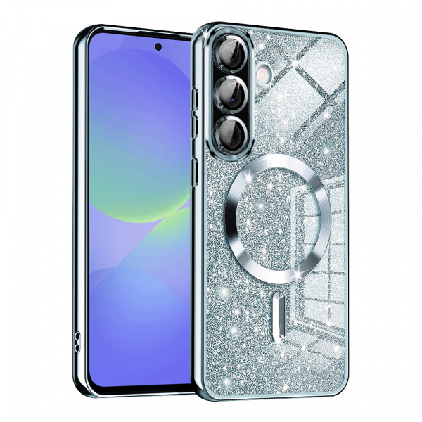 Husa MagSafe pentru Samsung Galaxy A56 A566 / A36 A366, Techsuit, Luxury Glitter, Bleu