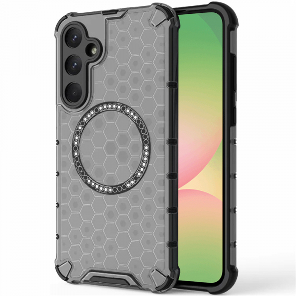 Husa MagSafe pentru Samsung Galaxy A56 A566, Techsuit, HoneyComb Shield, Neagra