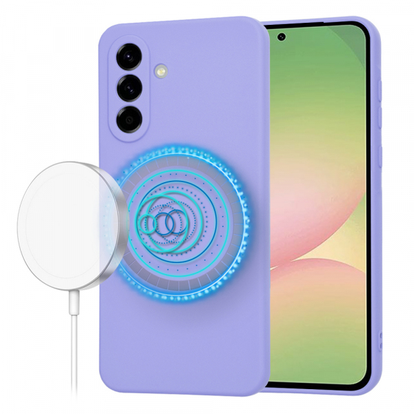 Husa MagSafe pentru Samsung Galaxy A56 A566, Techsuit, SoftFlex, Mov Deschis