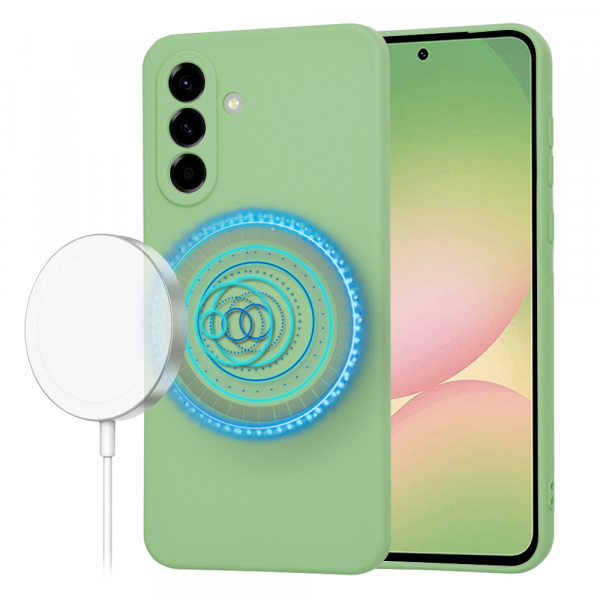 Husa MagSafe pentru Samsung Galaxy A56 A566, Techsuit, SoftFlex, Verde Deschis