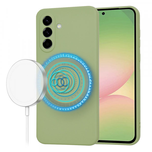 Husa MagSafe pentru Samsung Galaxy A56 A566, Techsuit, SoftFlex, Matcha