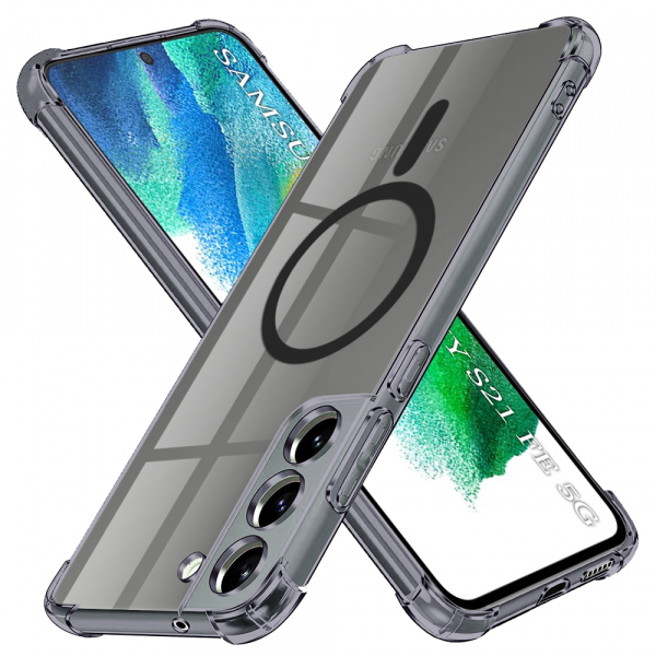 Husa MagSafe pentru Samsung Galaxy S21 FE 5G G990, Techsuit, Shockproof Clear, Fumurie