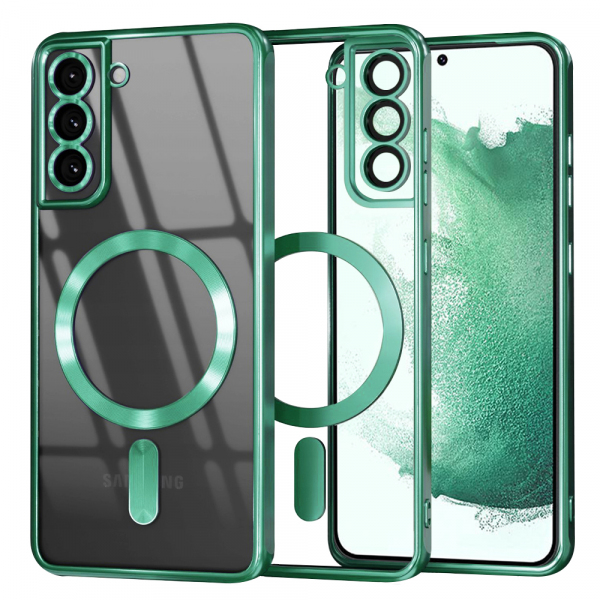 Husa MagSafe pentru Samsung Galaxy S22+ 5G S906, Techsuit, Luxury Crystal, Verde Deschis