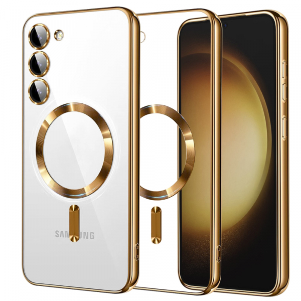 Husa MagSafe pentru Samsung Galaxy S23+ S916, Techsuit, Luxury Crystal, Aurie