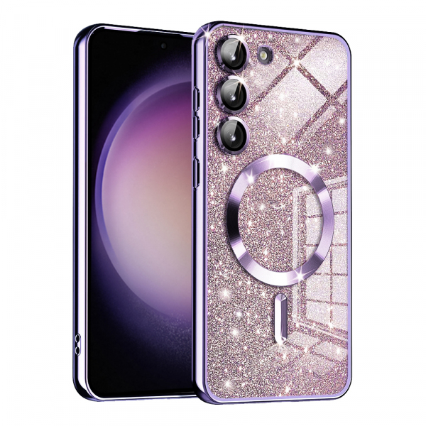 Husa MagSafe pentru Samsung Galaxy S23+ S916, Techsuit, Luxury Glitter, Mov Deschis