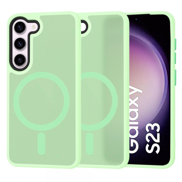 Husa MagSafe pentru Samsung Galaxy S23 S911, Techsuit, HaloFrost, Verde Deschis