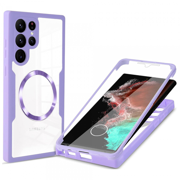Husa MagSafe pentru Samsung Galaxy S23 Ultra S918, Techsuit, ColorVerse 360, Mov