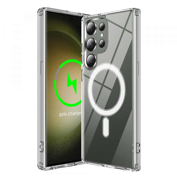 Husa MagSafe pentru Samsung Galaxy S23 Ultra S918, Techsuit, Pro, Transparenta