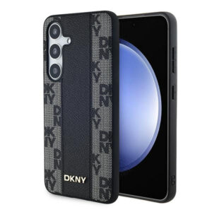 Husa MagSafe pentru Samsung Galaxy S24+ S926, DKNY, Checkered Mono Pattern, Neagra