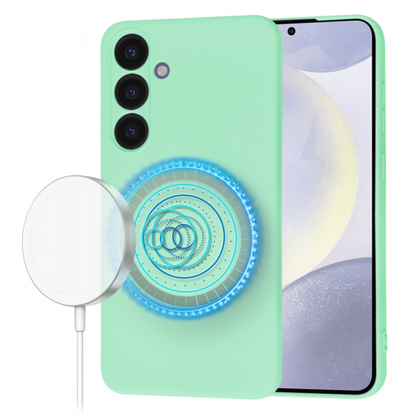 Husa MagSafe pentru Samsung Galaxy S24+ S926, Techsuit, SoftFlex, Verde Deschis