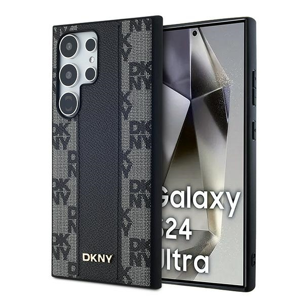 Husa MagSafe pentru Samsung Galaxy S24 Ultra S928, DKNY, Checkered Mono Pattern, Neagra