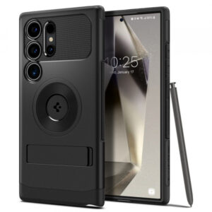 Husa MagSafe pentru Samsung Galaxy S24 Ultra S928, Spigen, Slim Armor, Neagra