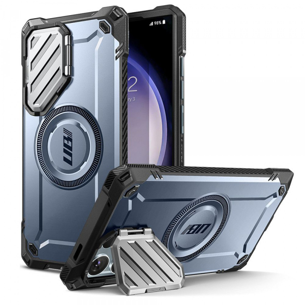 Husa MagSafe pentru Samsung Galaxy S24 Ultra S928, Supcase, Unicorn Beetle XT, Bleu