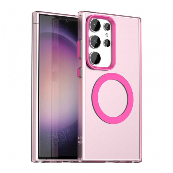 Husa MagSafe pentru Samsung Galaxy S24 Ultra S928, Techsuit, CandyCase, Roz