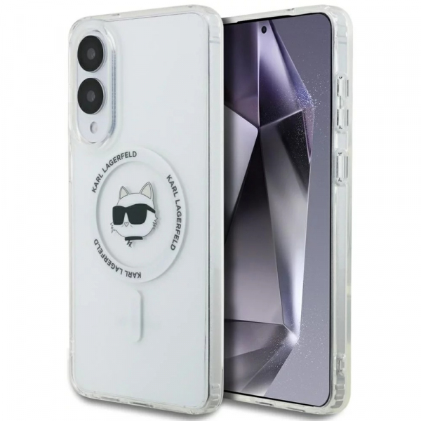 Husa MagSafe pentru Samsung Galaxy S25 Edge S937, Karl Lagerfeld, IML Choupette\'s Head, Alba