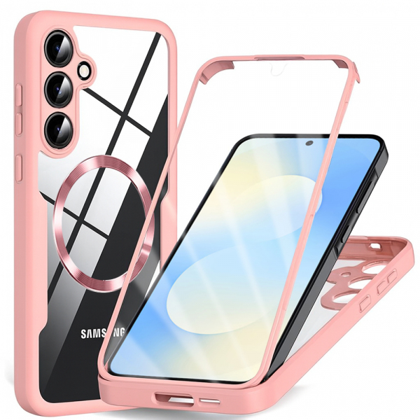 Husa MagSafe pentru Samsung Galaxy S25 FE, Techsuit, ColorVerse 360, Roz