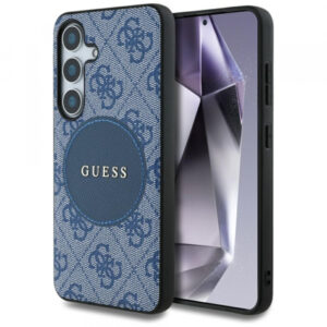 Husa MagSafe pentru Samsung Galaxy S25+ S936, Guess, 4G Circle Classic Logo, Albastra