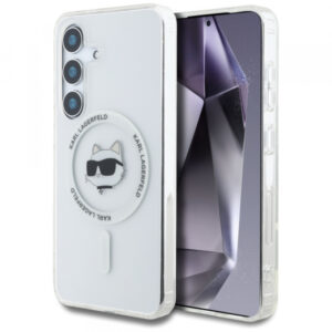 Husa MagSafe pentru Samsung Galaxy S25+ S936, Karl Lagerfeld, IML Choupette\'s Head, Alba
