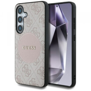 Husa MagSafe pentru Samsung Galaxy S25 S931, Guess, 4G Circle Classic Logo, Roz
