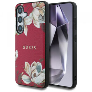 Husa MagSafe pentru Samsung Galaxy S25 S931, Guess, Grained Flowers, Fucsia