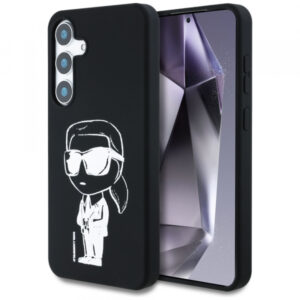 Husa MagSafe pentru Samsung Galaxy S25 S931, Karl Lagerfeld, Silicone Graffiti, Neagra