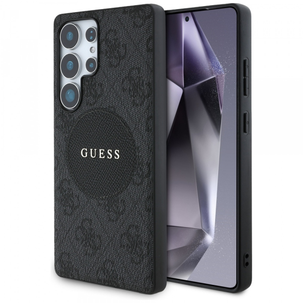 Husa MagSafe pentru Samsung Galaxy S25 Ultra S938, Guess, 4G Circle Classic Logo, Neagra